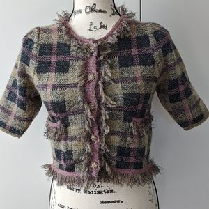 Zara ZARA Cardigan Jacket Top Shirt Blazer Vest Tweed Like Size Small SO…